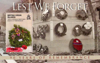 British Virgin Islands 2008 World War I - Lest We Forget M/sheet. MNH (**)