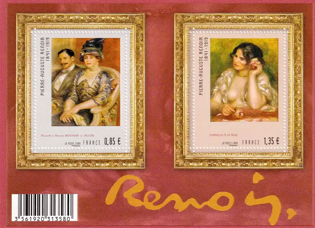 France 2009 The 90th Anniversary of the Death of Pierre-Auguste Renoir. Paintings/Art/Artist. Sheet. MNH (**)