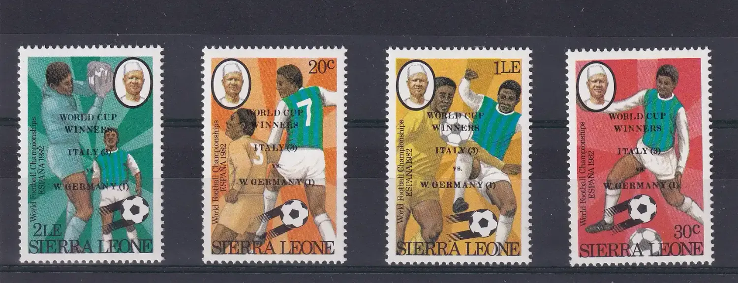 Sierra Leone 1982 Football World Cup Winners - Issues of 1982 Overprinted "WORLD CUP WINNERS ITALY (3) vs. W. GERMANY (1)". MNH