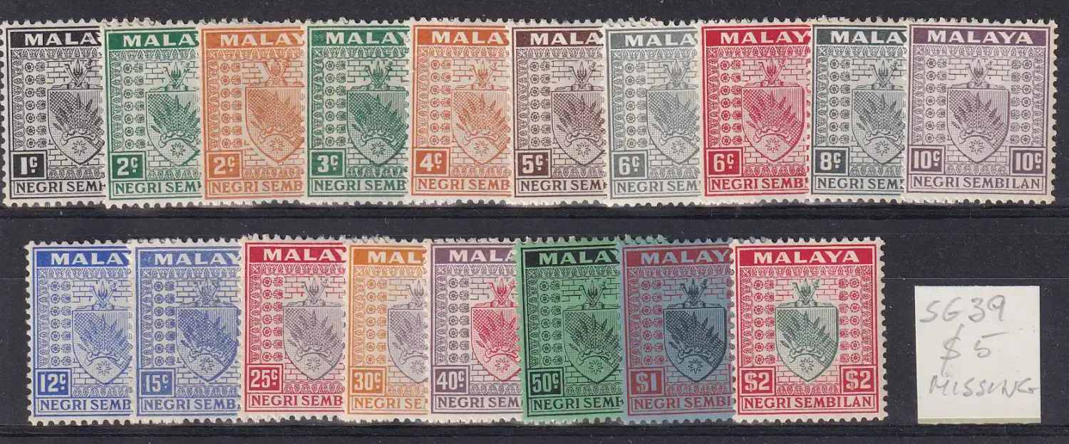 Negeri Sembilan 1935 Coat of Arms - Inscription "NEGRI SEMBILAN"