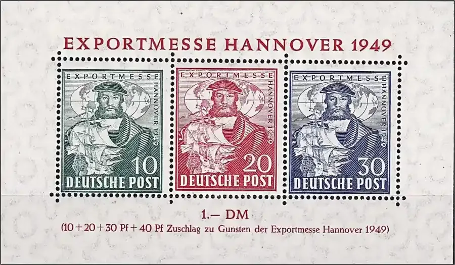 German 1949 (British American Zone) Hannover Export Fair. M/Sheet. MNH