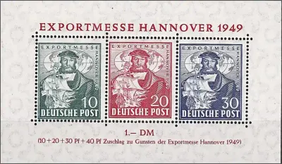 Germany 1949 (British American Zone) Hannover Export Fair. M/Sheet. MNH