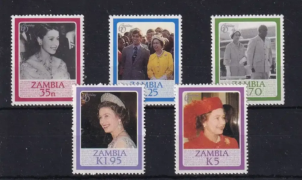 Zambia 1986 The 60th Anniversary of Queen Elizabeth II. MNH