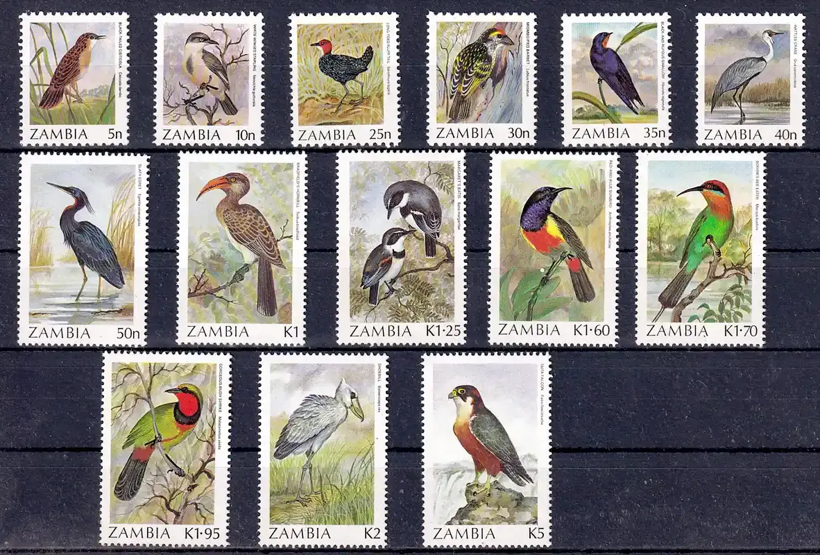 Zambia 1987 Birds. MNH
