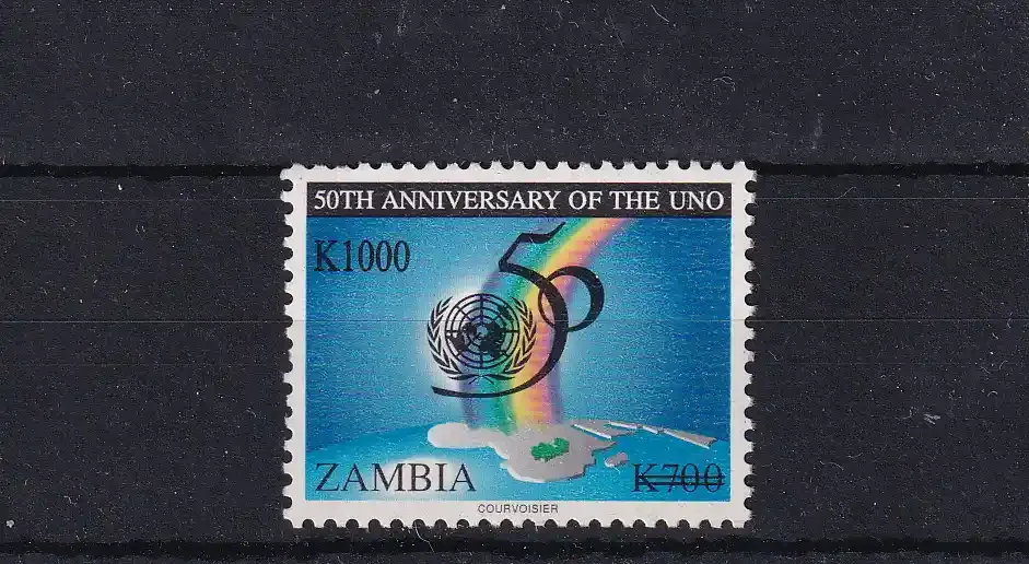 Zambia 2004 50th anniversary of UNO ovpt (1000k on 700k). MNH