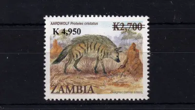 Zambia 2009 Animals, Mammals of Zambia 2007 Surcharged with K4.950. MNH Zambia 2009 Animals, Mammals of Zambia 2007 Surcharged with K4.950. MNH