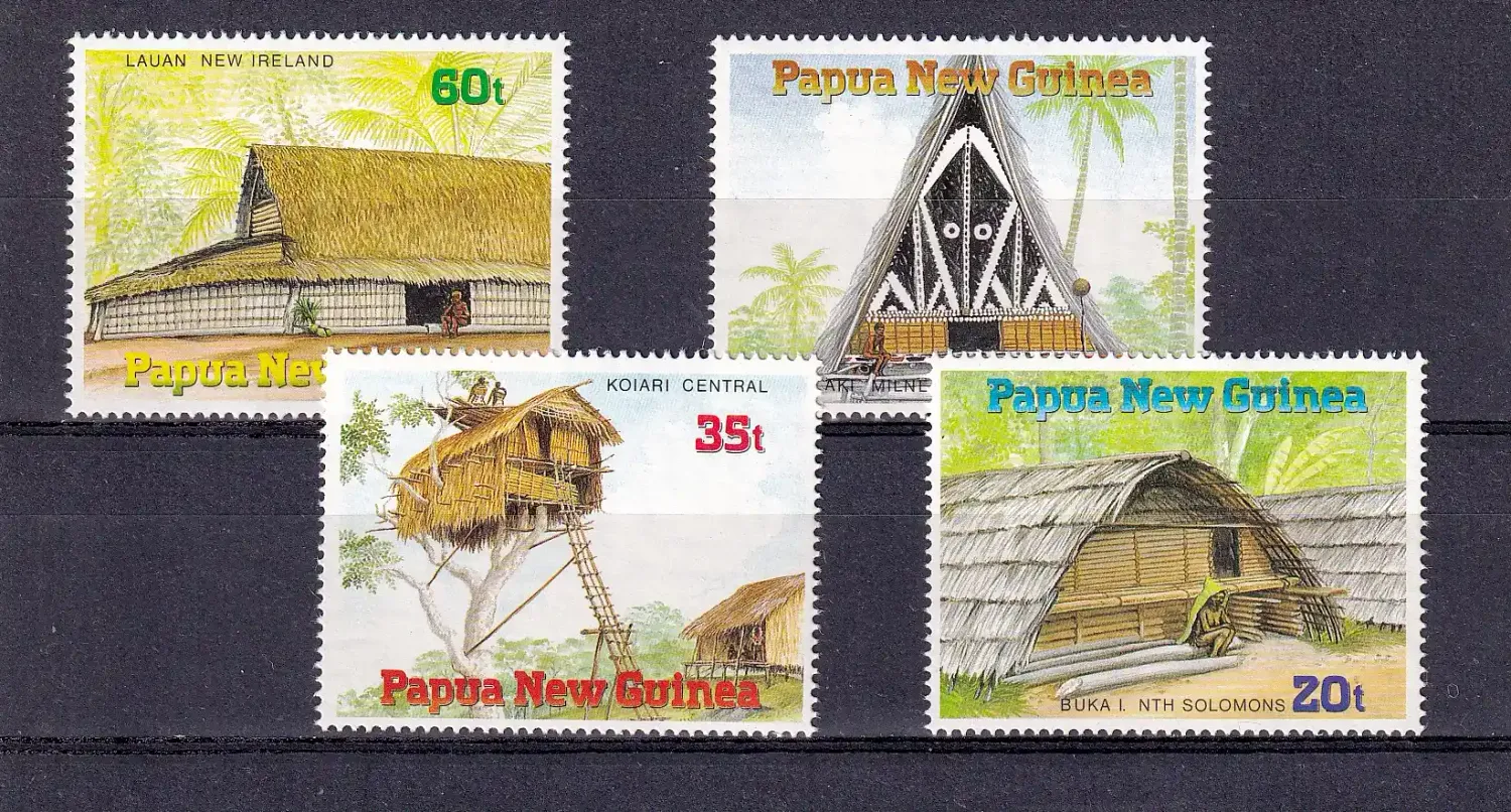 Papua New Guinea 1989 Traditional Dwellings. MNH