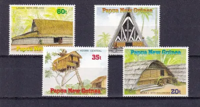 Papua New Guinea 1989 Traditional Dwellings. MNH