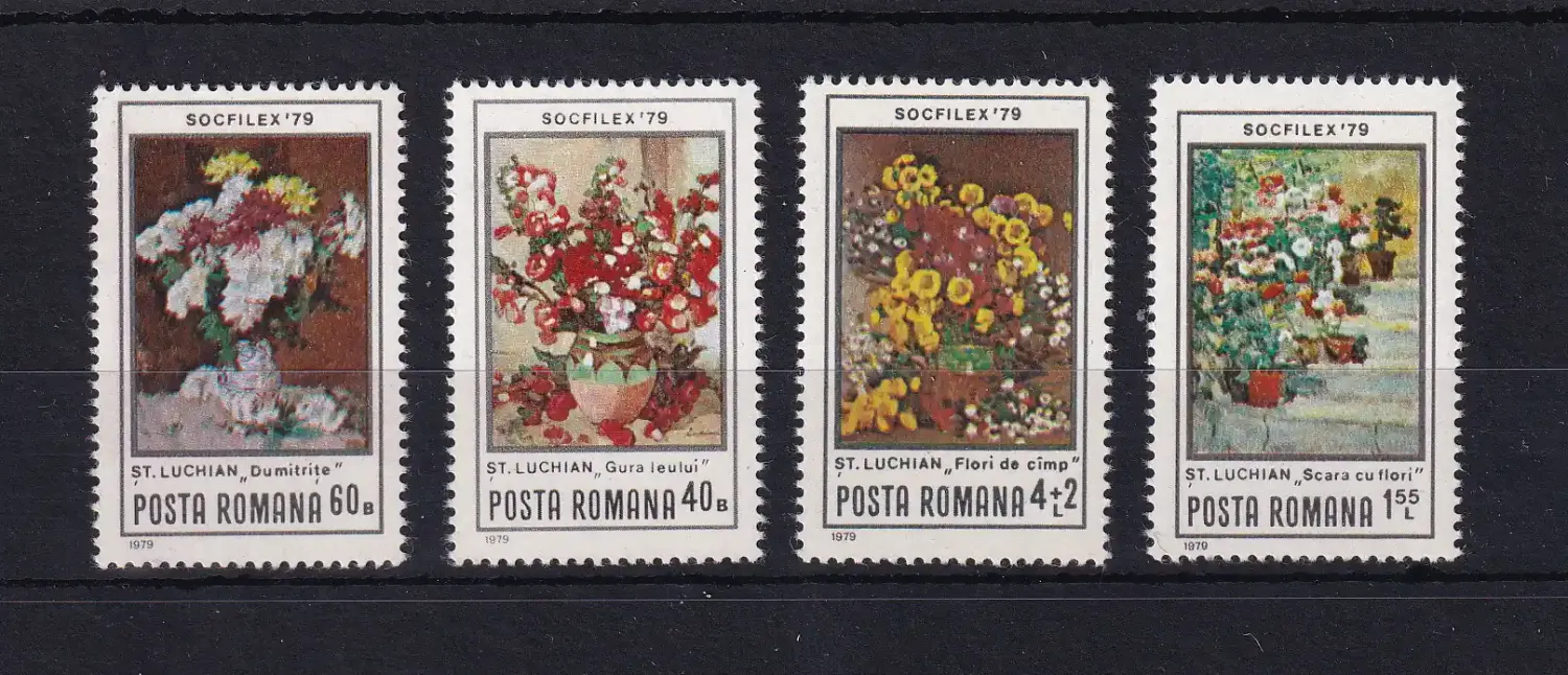 Romania 1979 Flowers -Stamp Exhibition "SOZPHILEX ´1979" - Bucharest. MNH (**)