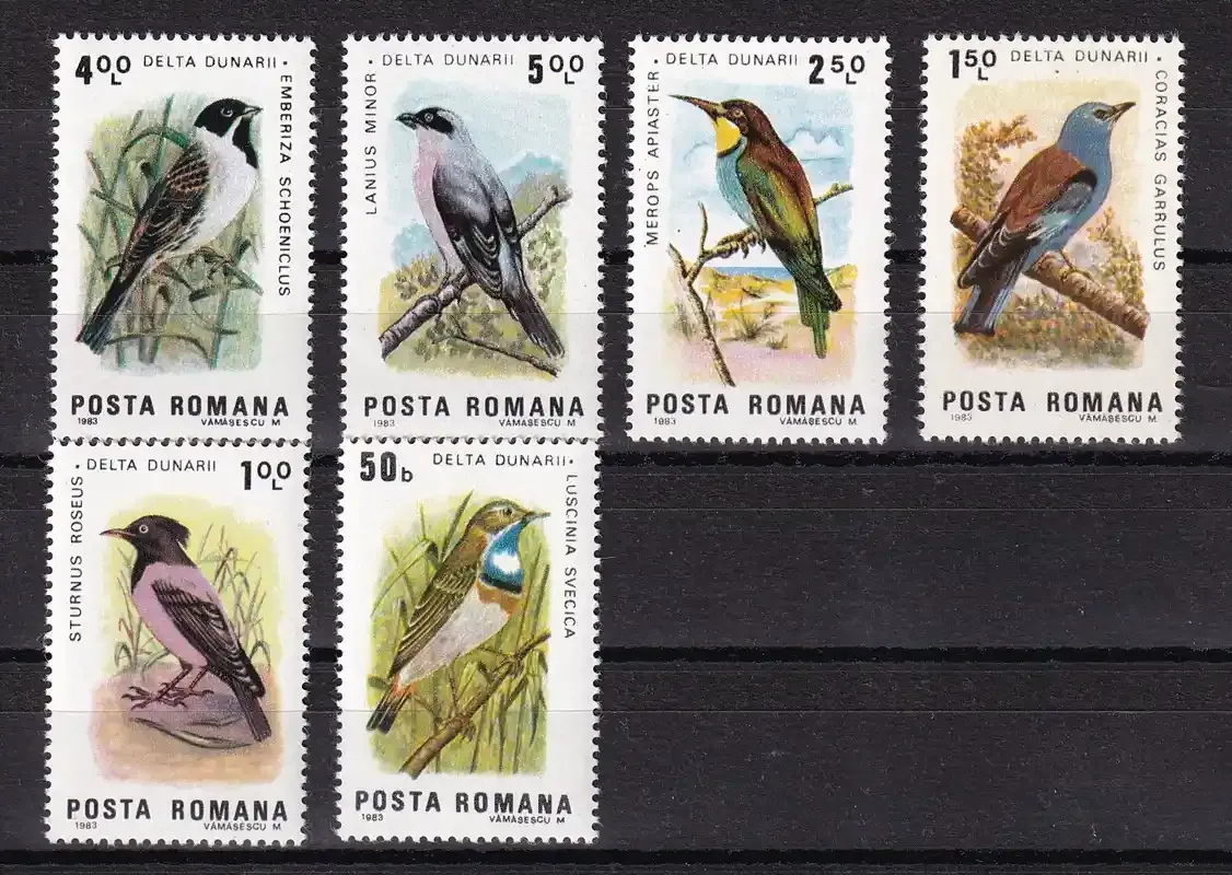 Romania 1983 Birds of the Danube Delta. MNH