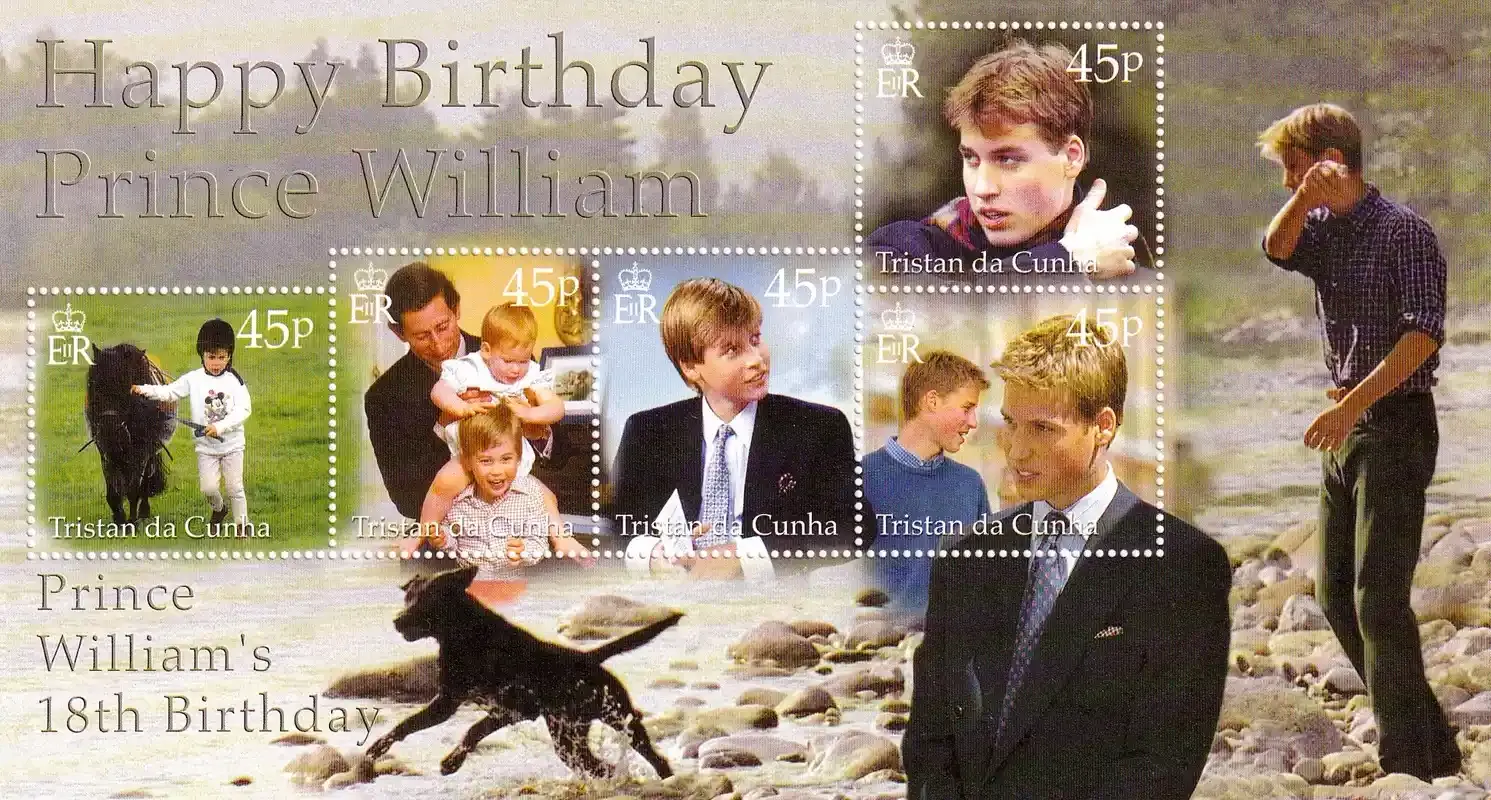 Tristan da Cunha 2000 The 18th Anniversary of the Birth of Prince William of England. MNH