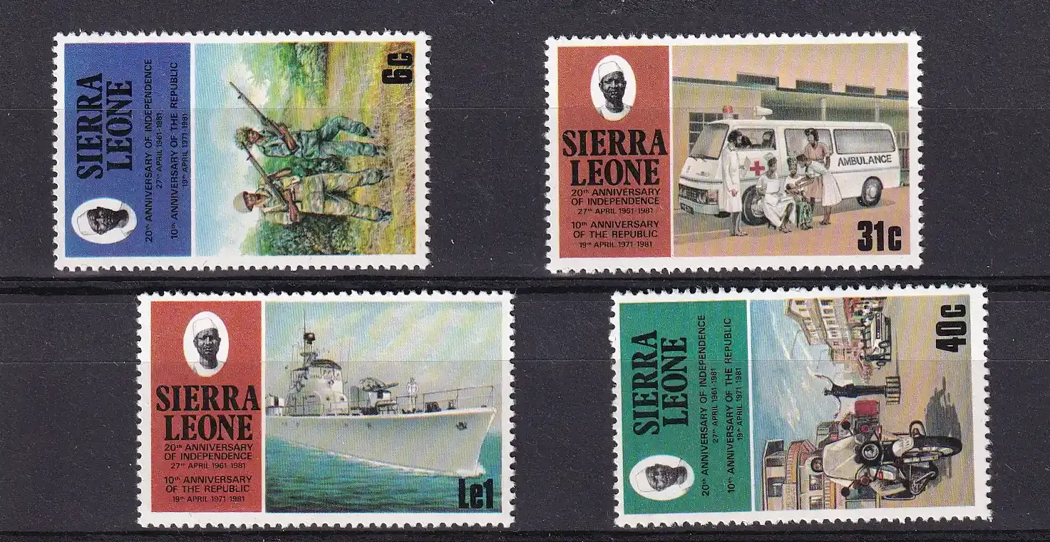 Sierra Leone 1981 The 20th Anniv of Independence and the 10th Anniv of the Republic - National Services. MNH.