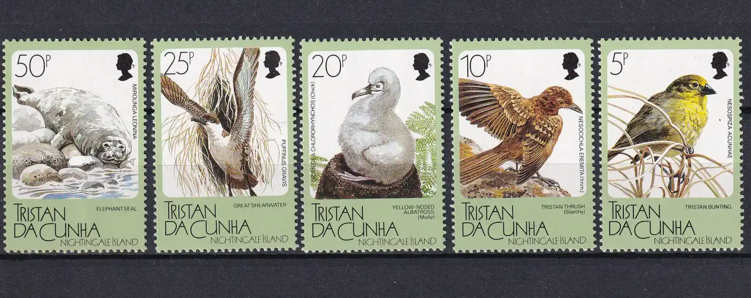 Tristan da Cunha 1988 Animals, Birds of Nightingale Island. MNH