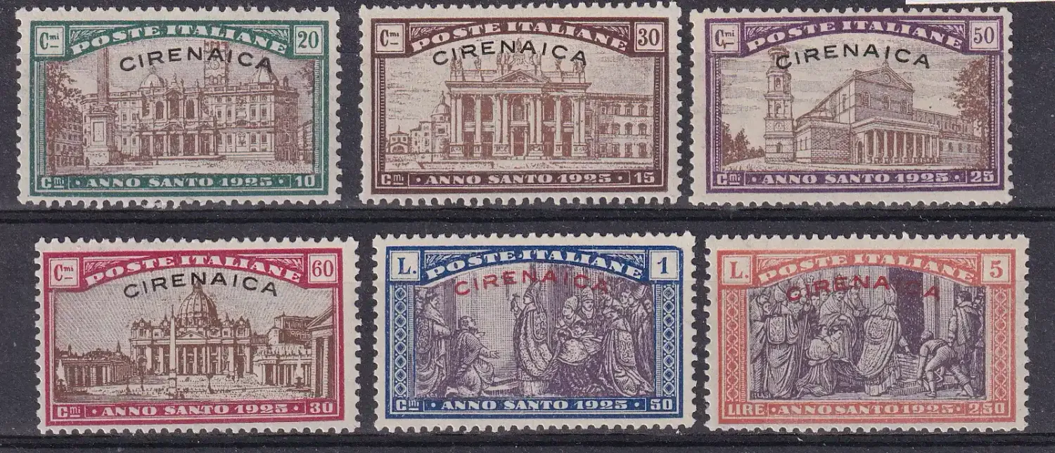 Italy Cirenaica 1925 Holy Year - Italian Postage Stamps Overprinted "CIRENAICA". MNH