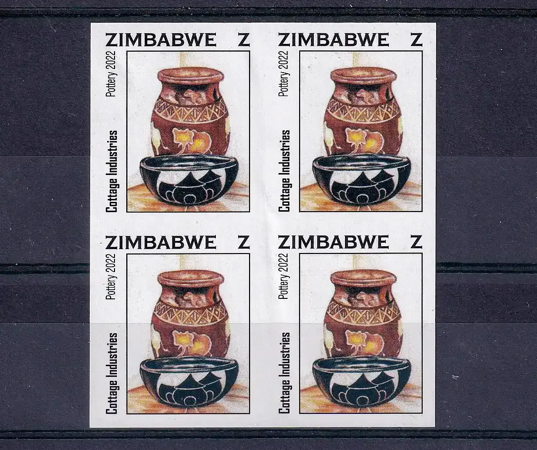 Zimbabwe 2022 (Variety) Cottage Industries, Imperf sheet. MNH