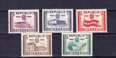Austria 1955 The 10th Anniversary of the Restoration of Austrian Independence. MNH (**) Austria 1955 The 10th Anniversary of the Restoration of Austrian Independence. MNH (**)