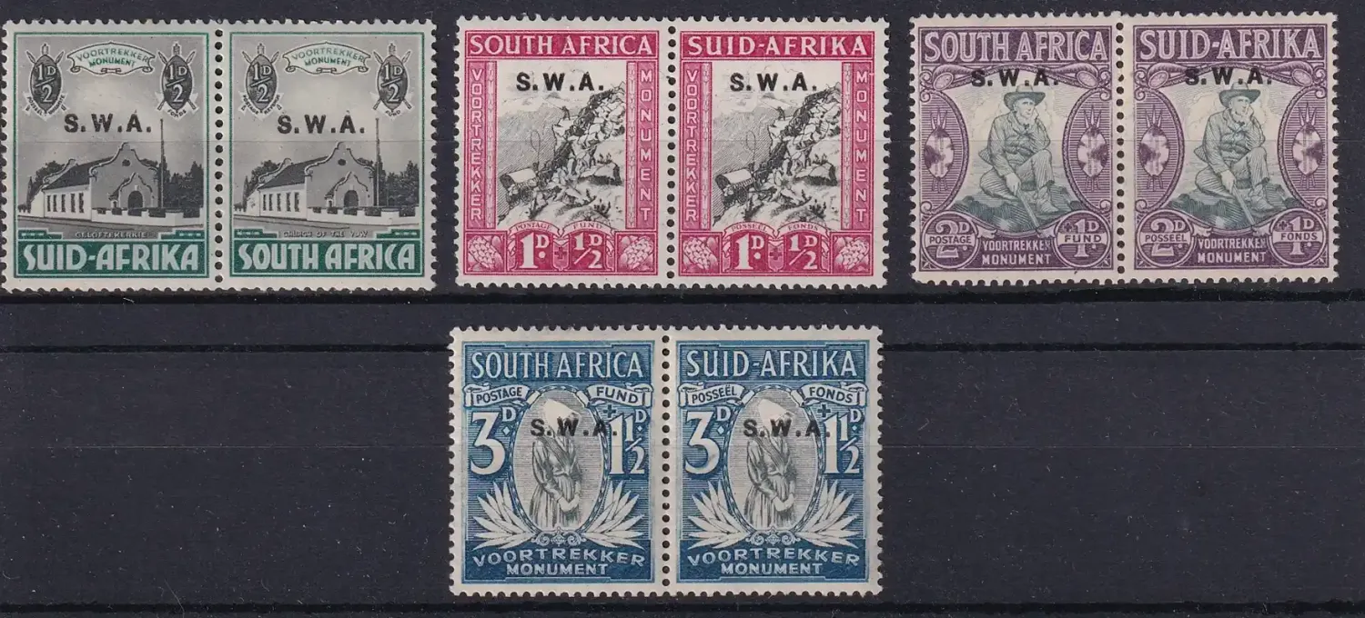 South West Africa 1935 South Africa "Voortrekker" Stamps Overprinted "S.W.A.". MNH