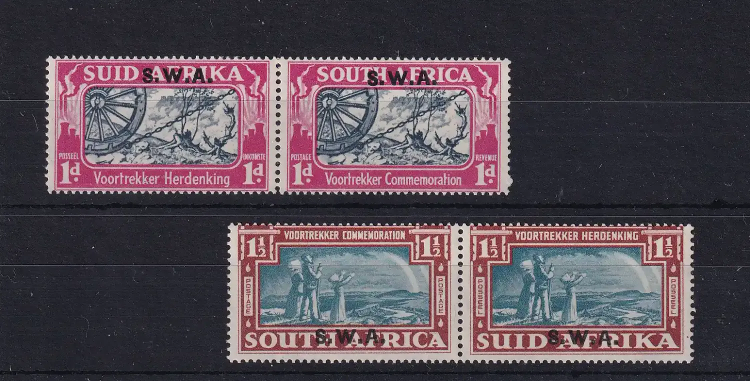 South West Africa 1938 South Africa Postage Stamps Overprinted "S.W.A". Voortrekkers. MNH