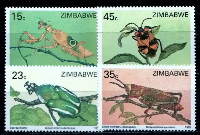 Zimbabwe 1988 Insects - MNH**