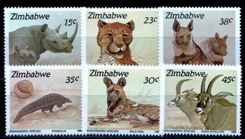 Zimbabwe 1989 Endangered Wildlife - MNH**