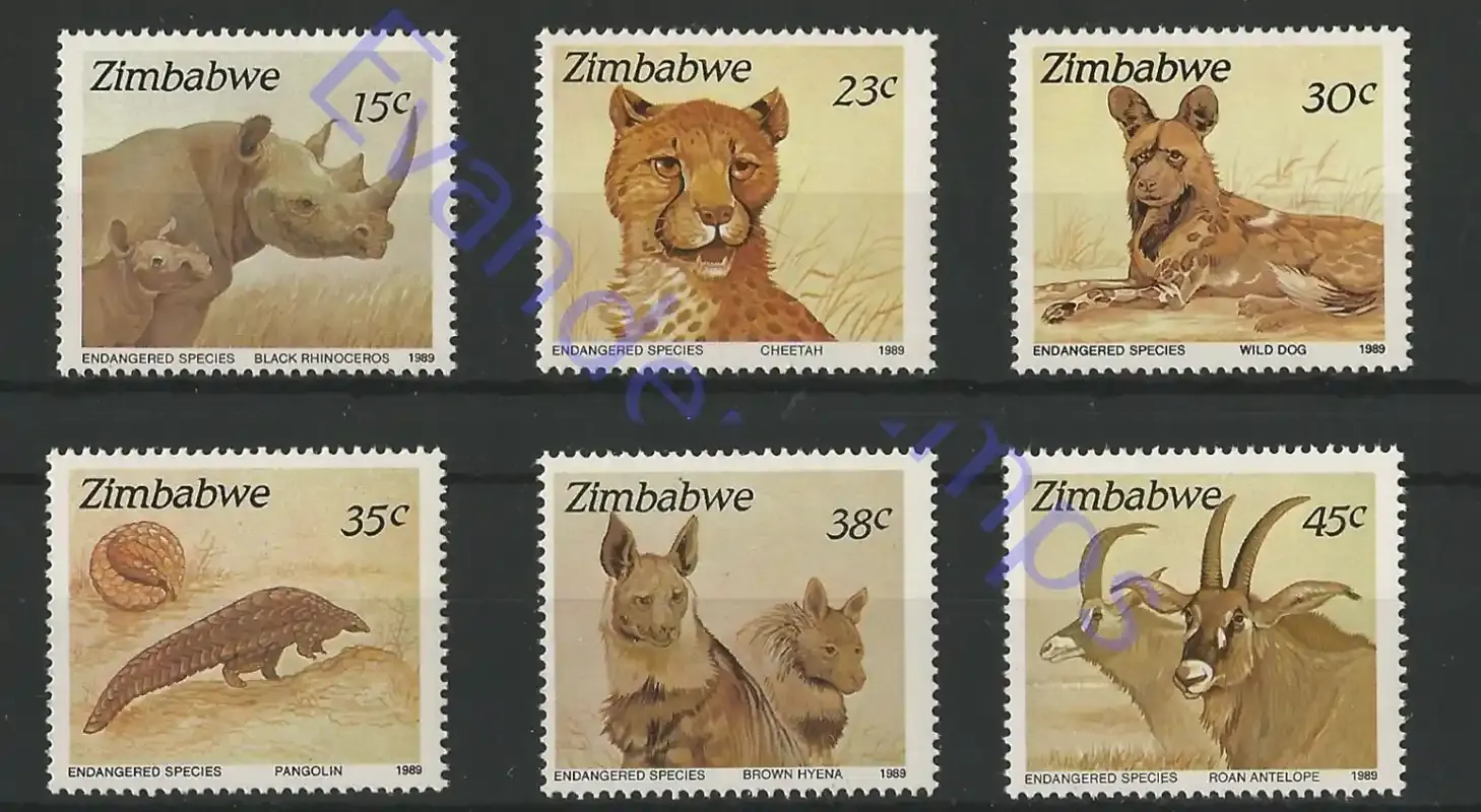 Zimbabwe 1989 Endangered Wildlife, Mammals - MNH**