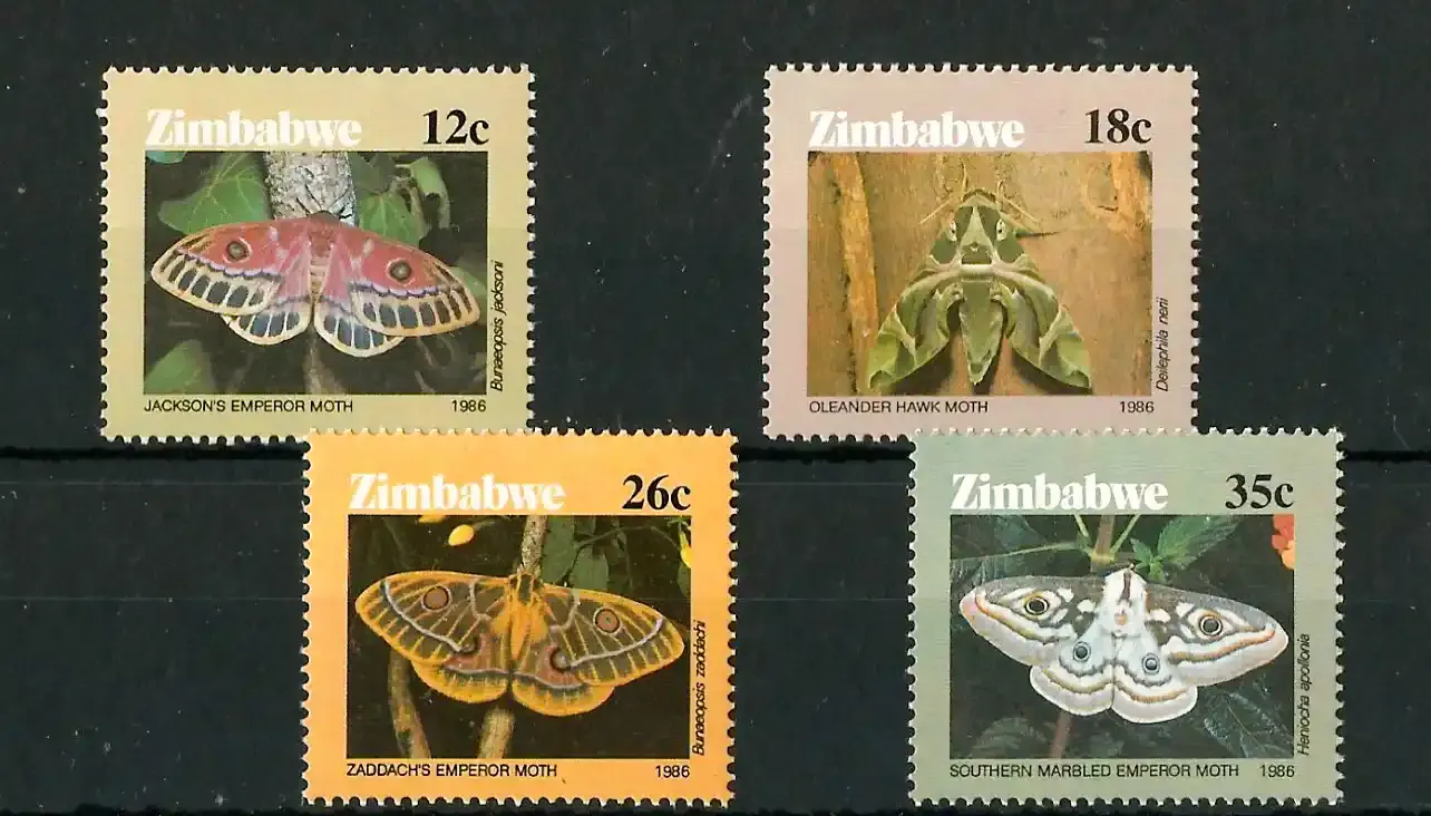 Zimbabwe 1986 Moths - MNH** Zimbabwe 1986 Moths - MNH**