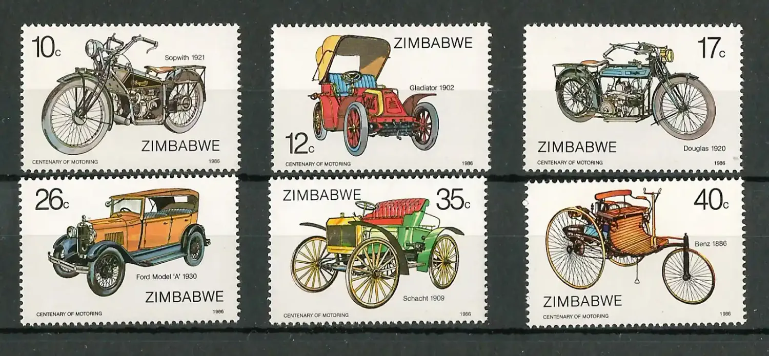 Zimbabwe 1986 Centenary of Motoring - MNH** Zimbabwe 1986 Centenary of Motoring - MNH**