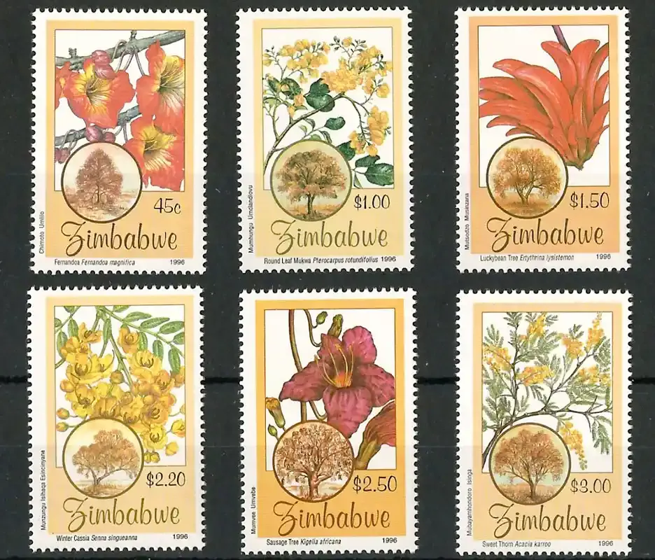 Zimbabwe 1996 Indigenous Flowering Trees, Flora - MNH**