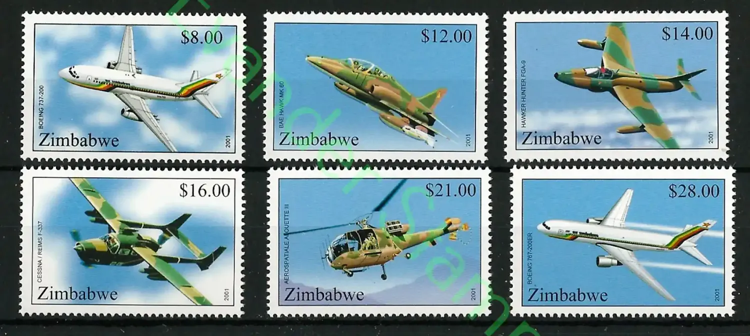 Zimbabwe 2001 Airplanes - MNH**