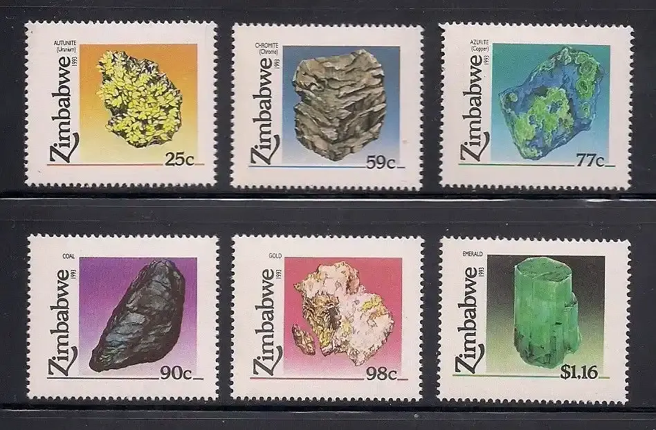 Zimbabwe 1993 Minerals, Geology - MNH**