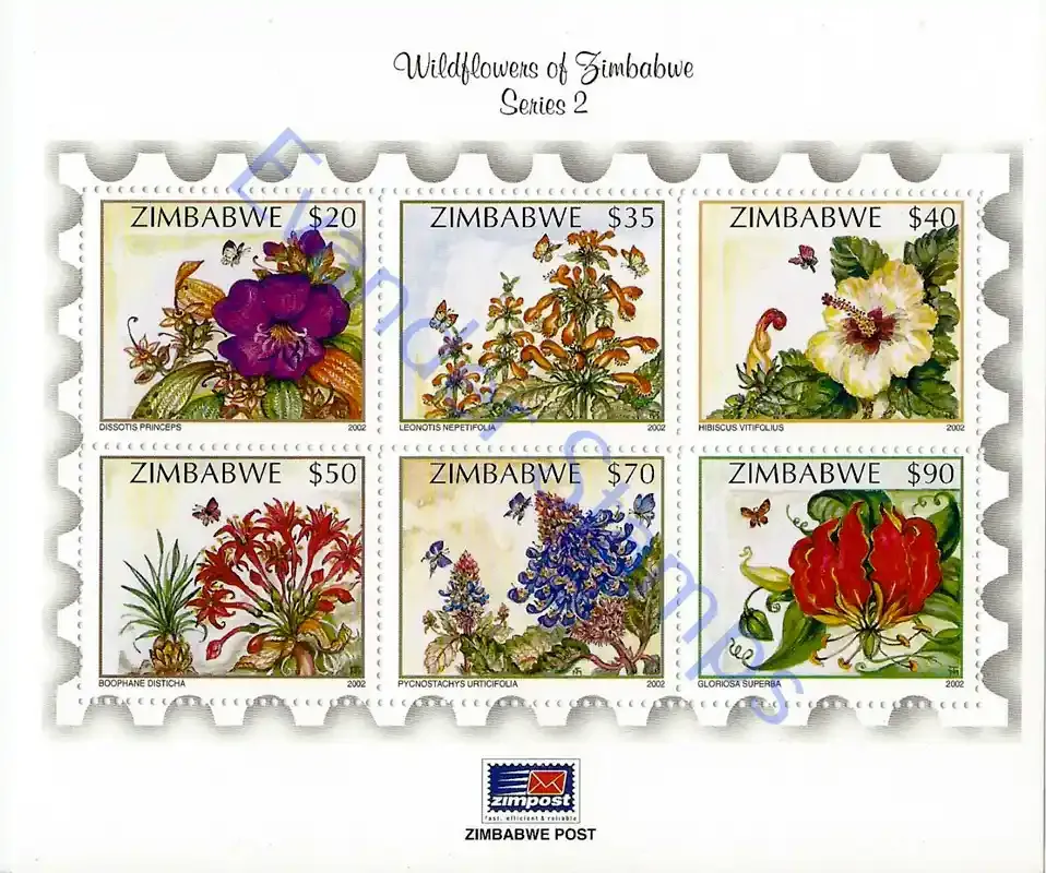 Zimbabwe 2002 Wildflowers, Flora #2 (ss/6v) - MNH**