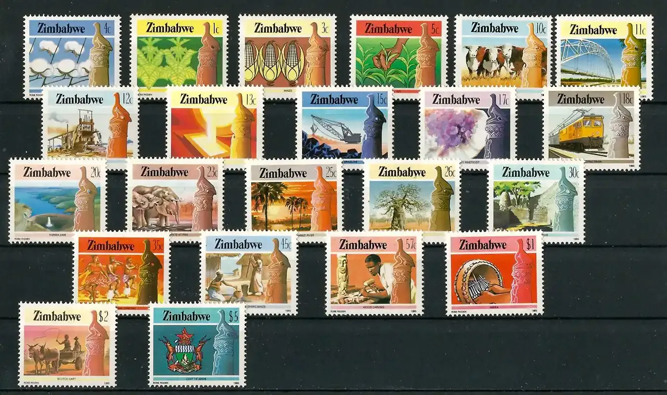 Zimbabwe 1985 Defs/Infrastructure, Local Motives - 1c-5.00 (22v) - MNH**