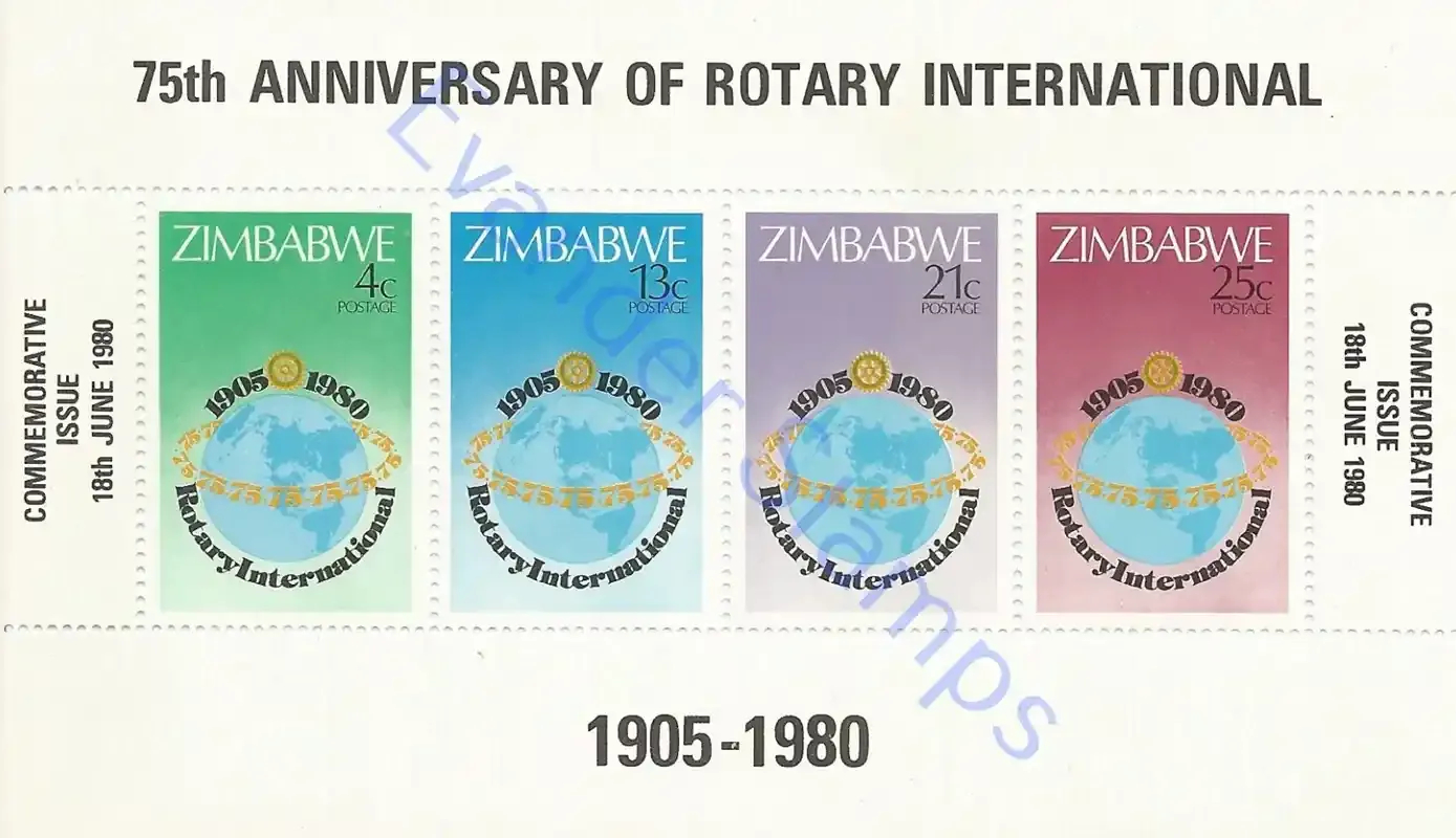 Zimbabwe 1980 Rorary International 75th Anniversary (ss/4v) - MNH**