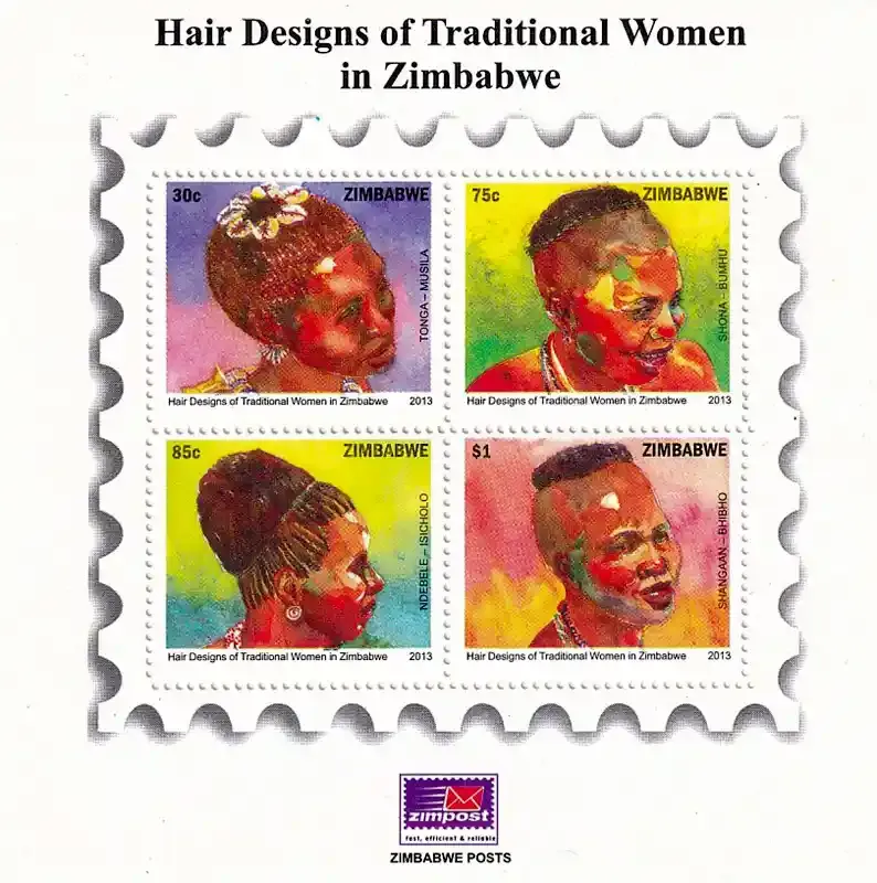 Zimbabwe 2013 Traditional Women's Hair Styles (ss/4v) - MNH** Zimbabwe 2013 Traditional Women's Hair Styles (ss/4v) - MNH**
