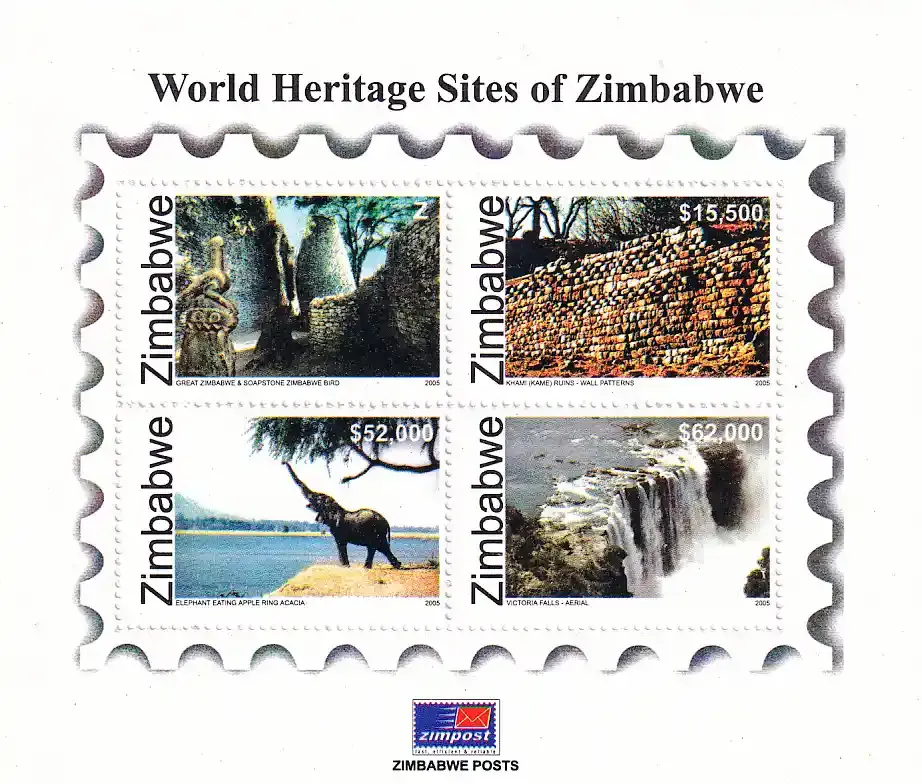 Zimbabwe 2005 World Heritage Sites (ss/4v) - MNH** Zimbabwe 2005 World Heritage Sites (ss/4v) - MNH**