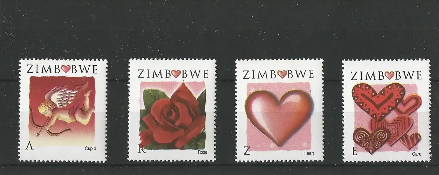 Zimbabwe 2008 Valentine's Day/Hearts & Roses - MNH** Zimbabwe 2008 Valentine's Day/Hearts & Roses - MNH**
