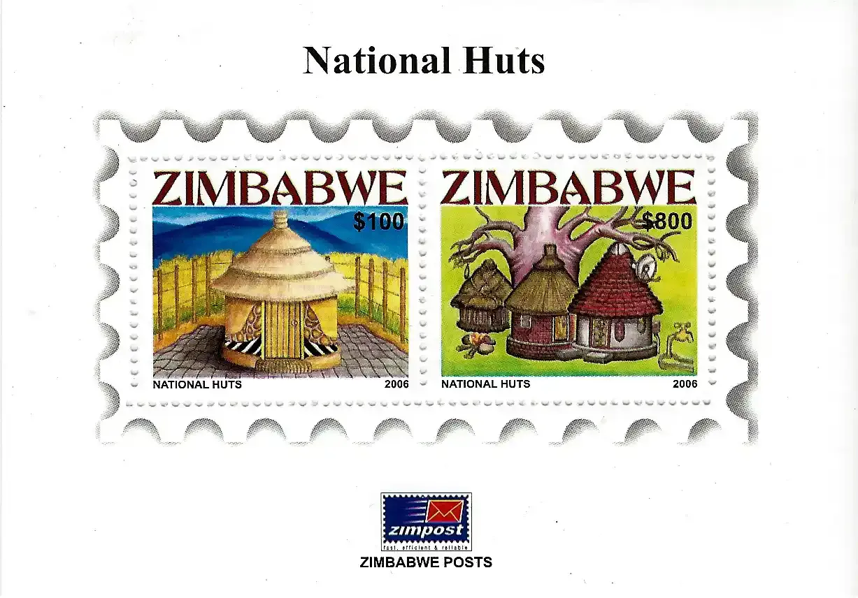 Zimbabwe 2006 National Huts (ss/2v) - MNH** Zimbabwe 2006 National Huts (ss/2v) - MNH**