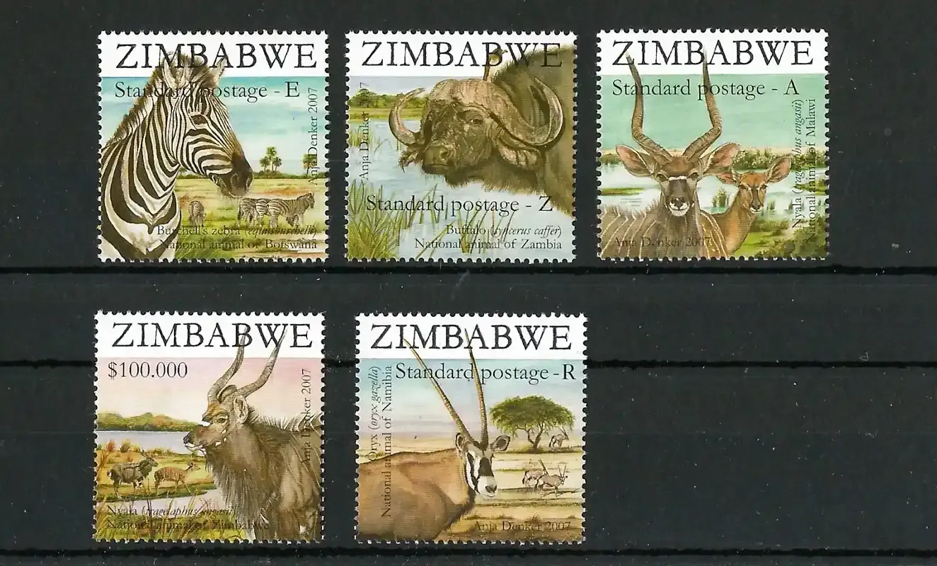 Zimbabwe 2007 SAPOA #2/National Animals - MNH** Zimbabwe 2007 SAPOA #2/National Animals - MNH**