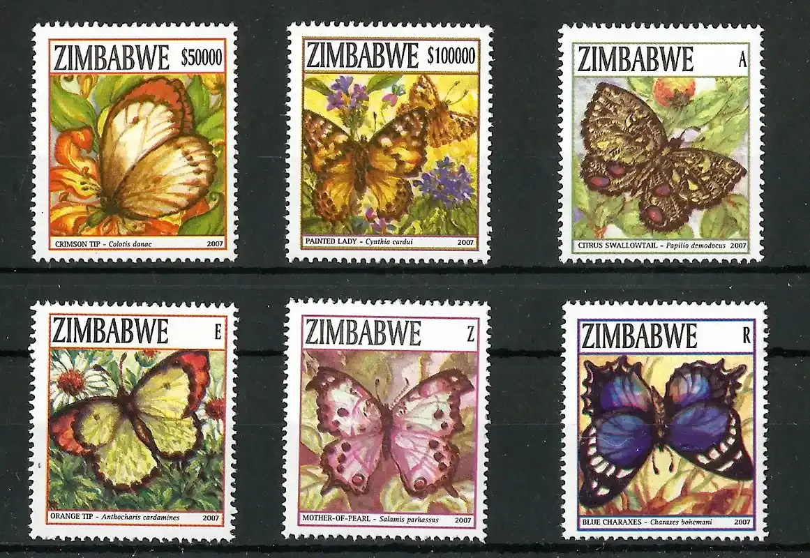 Zimbabwe 2007 Butterflies #3 - MNH**