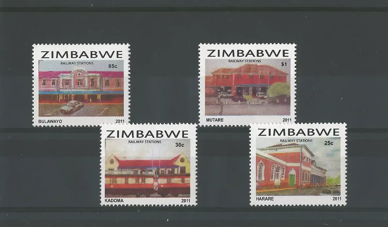 Zimbabwe 2011 Railway Stations - MNH** Zimbabwe 2011 Railway Stations - MNH**