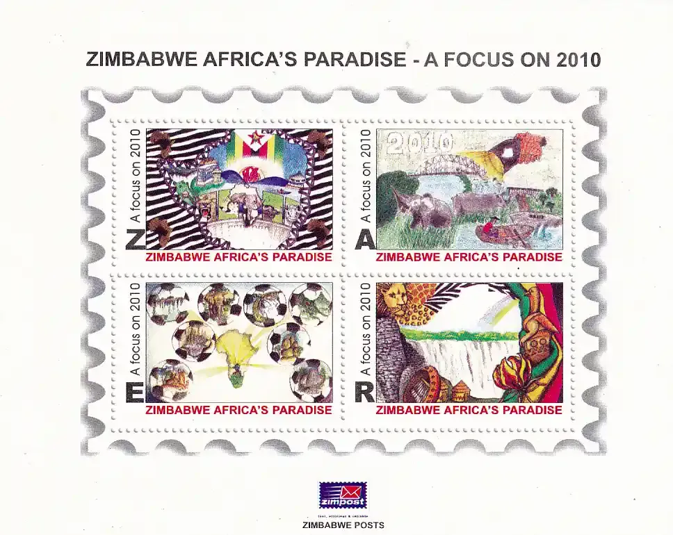 Zimbabwe 2010 Africa's Paradise/Design Competition (ss/4v) - MNH** Zimbabwe 2010 Africa's Paradise/Design Competition (ss/4v) - MNH**