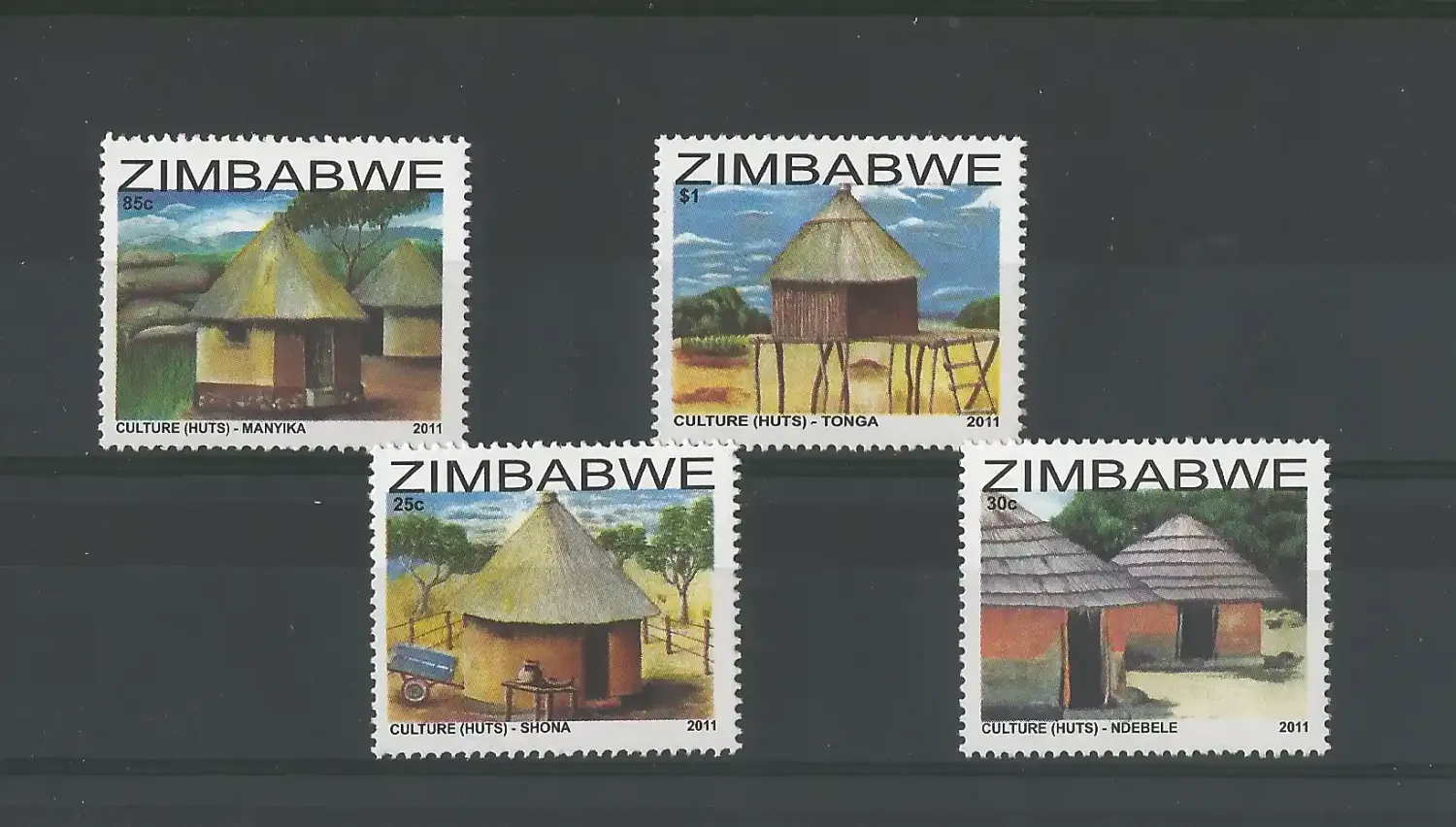 Zimbabwe 2011 Culture - Huts - MNH** Zimbabwe 2011 Culture - Huts - MNH**
