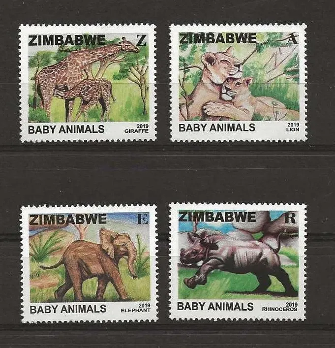 Zimbabwe 2019 Baby Animals - MNH** Zimbabwe 2019 Baby Animals - MNH**