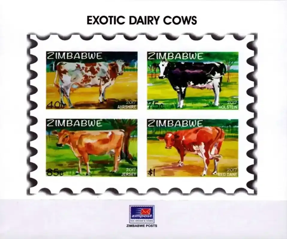 Zimbabwe 2017 Dairy Cows (ss/4v) - MNH** Zimbabwe 2017 Dairy Cows (ss/4v) - MNH**