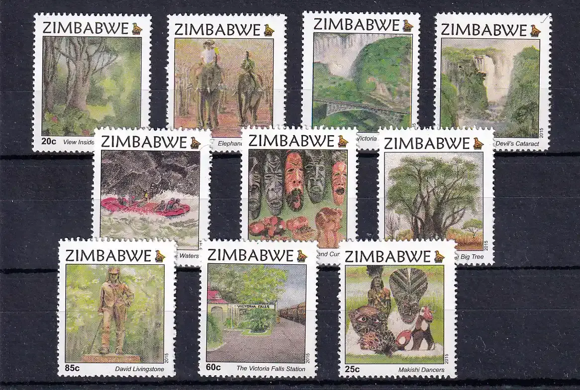 Zimbabwe 2015 Defs/Victoria Falls - 10c-$1.00 (10v) - MNH** Zimbabwe 2015 Defs/Victoria Falls - 10c-$1.00 (10v) - MNH**