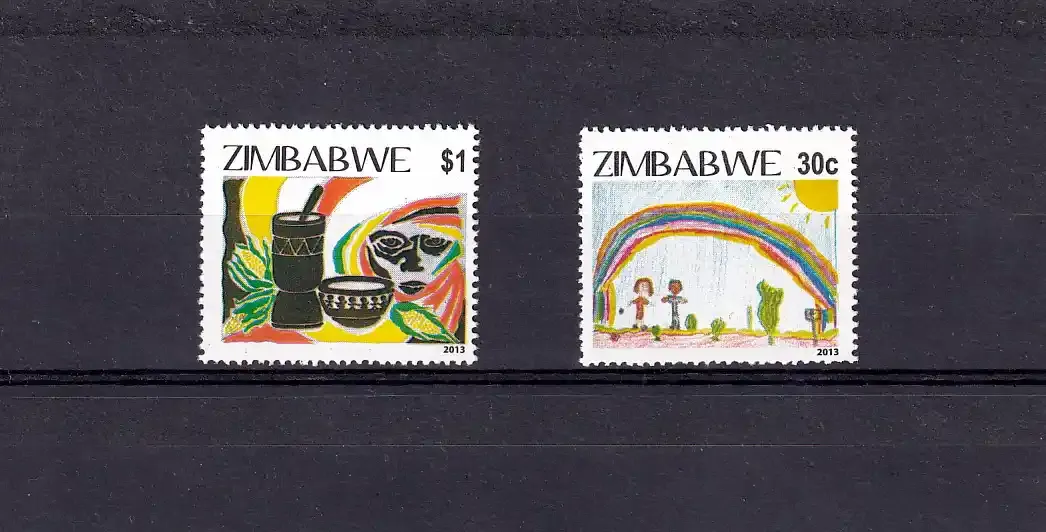 Zimbabwe 2013 Children's Art/Poverty Eradication - MNH** Zimbabwe 2013 Children's Art/Poverty Eradication - MNH**