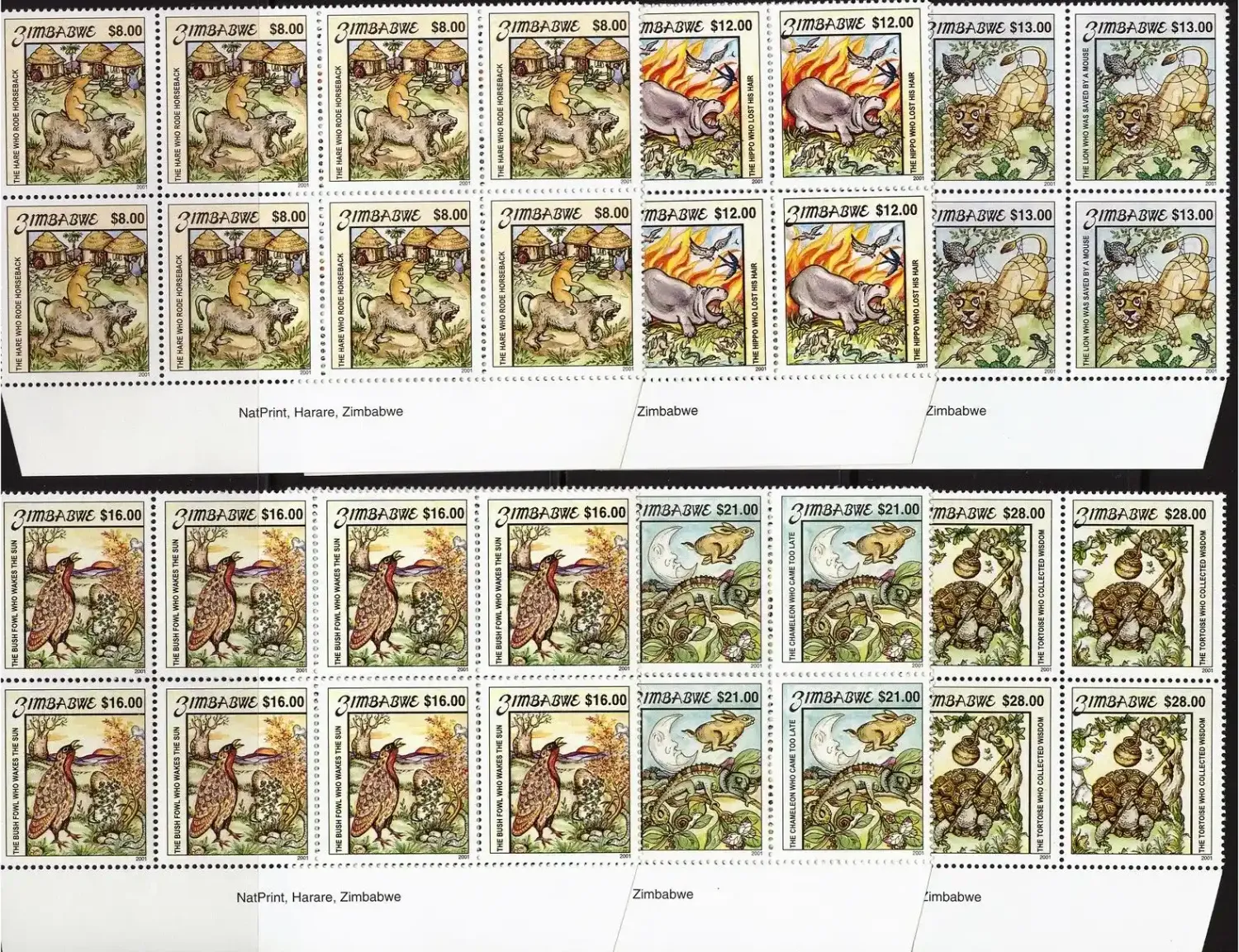 Zimbabwe 2001 African Folktales (Imprint Blocks) - MNH**