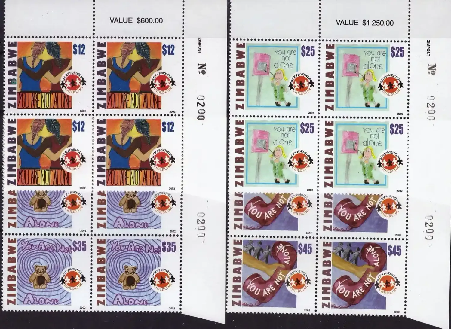 Zimbabwe 2002 Childline/Children's Art (N/Block) - MNH**