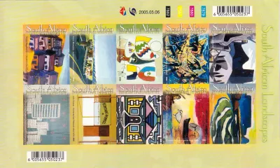 South Africa 2005 Airmail - South African Landscape Paintings. (Variety) Imperf Sheet, Scarce. MNH