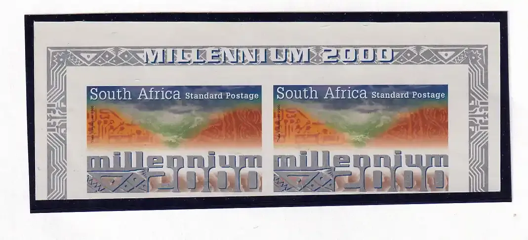 South Africa 2000 New Millennium, (Variety) Pair Imperf. Scarce. MNH